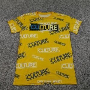 OG‎ Hustle Culture Shirt Mens L Yellow Graphic AOP Streetwear Rap Hip Hop Skater